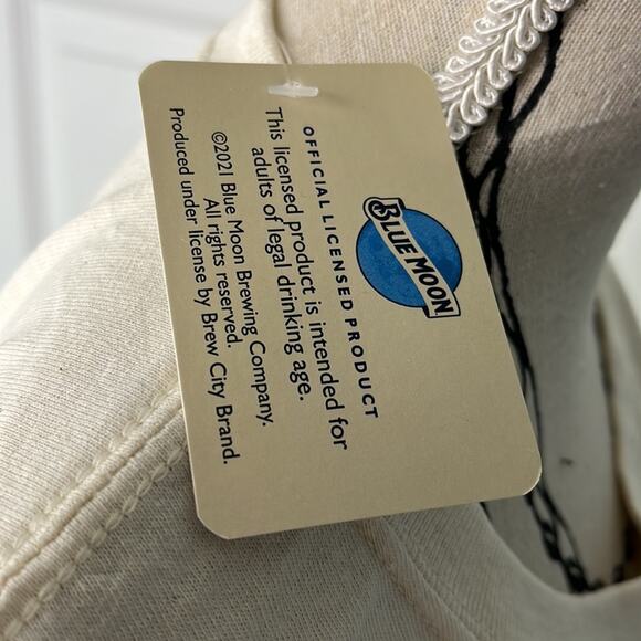 Blue Moon Crop Top Beige Cream Blue Large - Picture 4 of 8